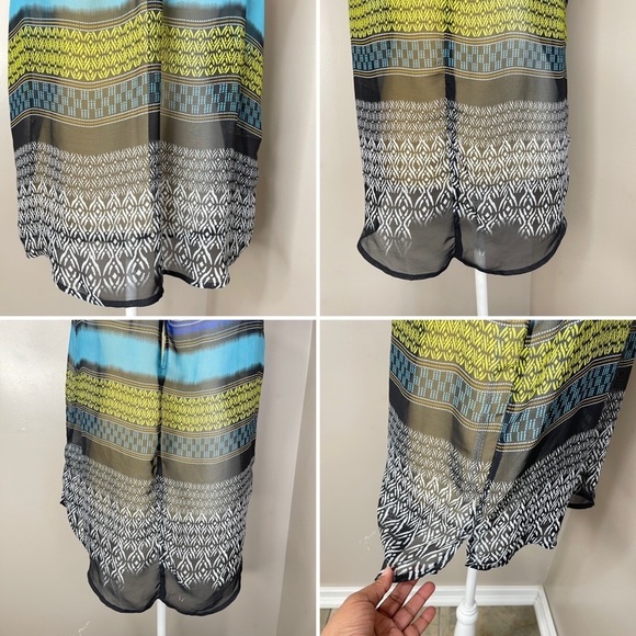 August Silk Options Women Sz Small Multicolored Chiffon Semi Sheers Top - Picture 9 of 12